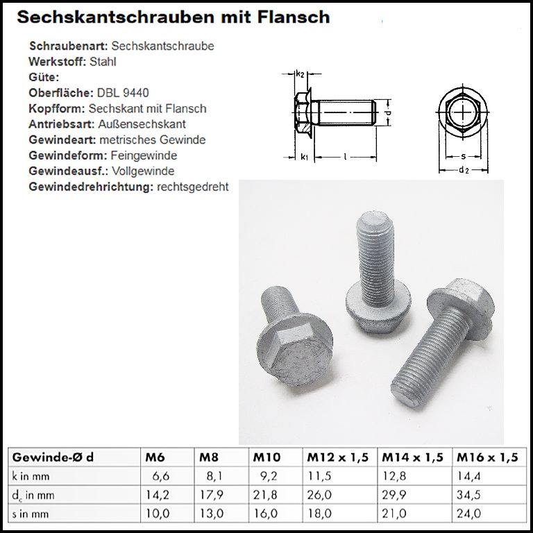 Sechskantschraube Mutter Mit Flansch Rahmenschraube Rippschraube Ebay